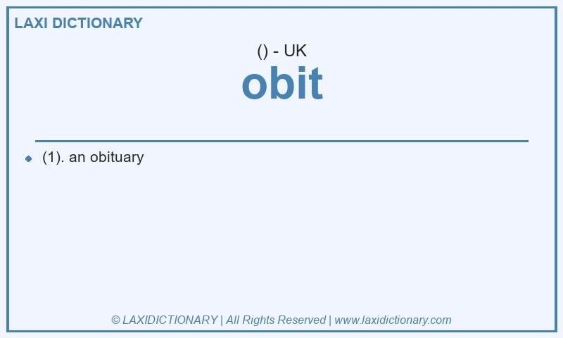 Definition obit in British English