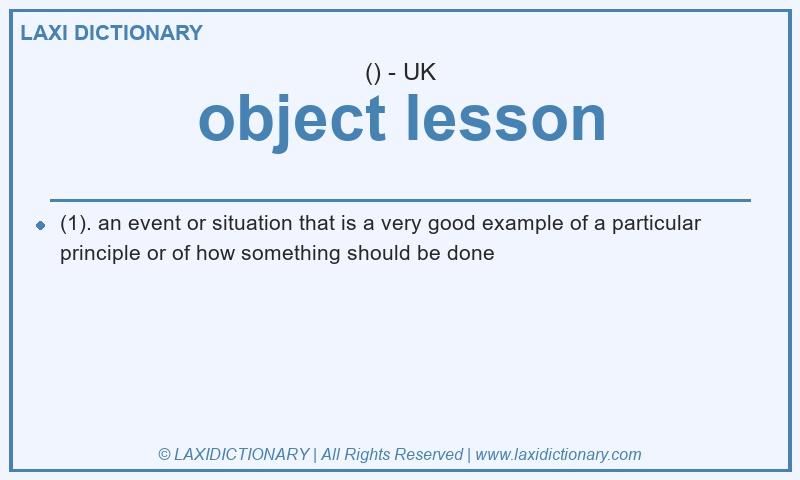 Definition object lesson in British English