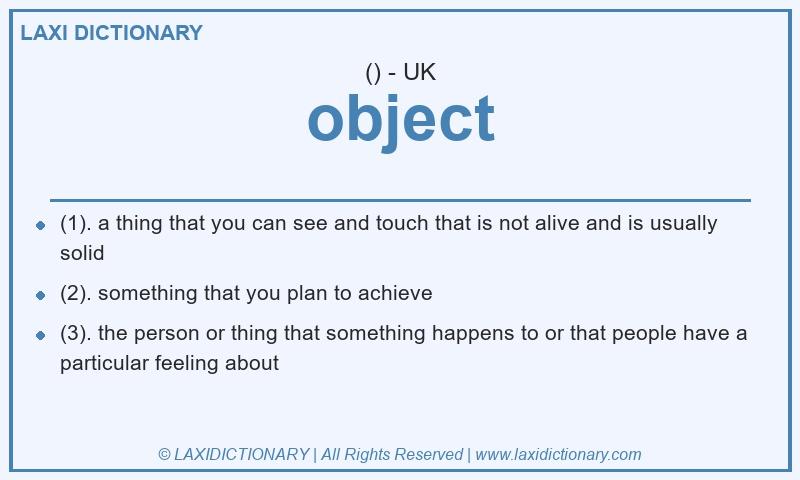 Definition object in British English