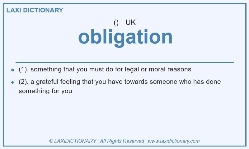 Definition obligation in British English