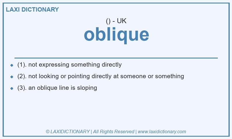Definition oblique in British English