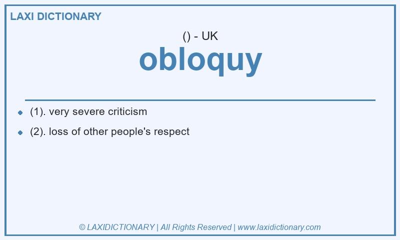 Definition obloquy in British English