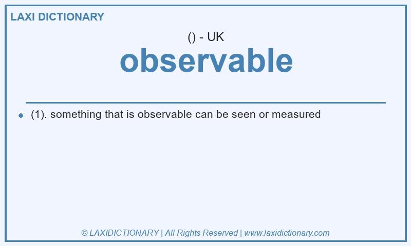 Definition observable in British English