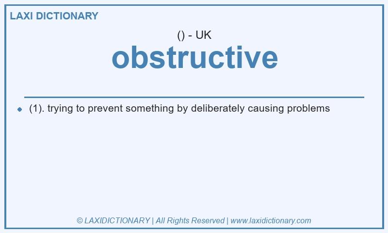Definition obstructive in British English