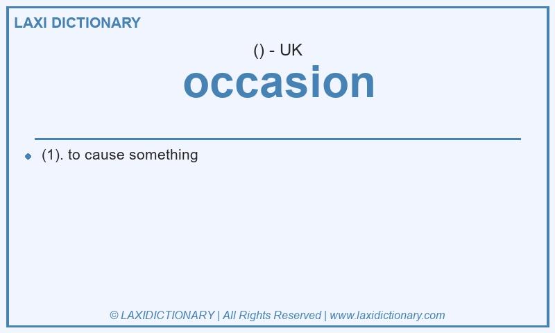 Definition occasion in British English