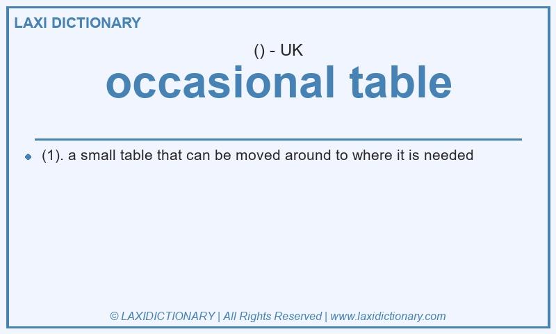 Definition occasional table in British English