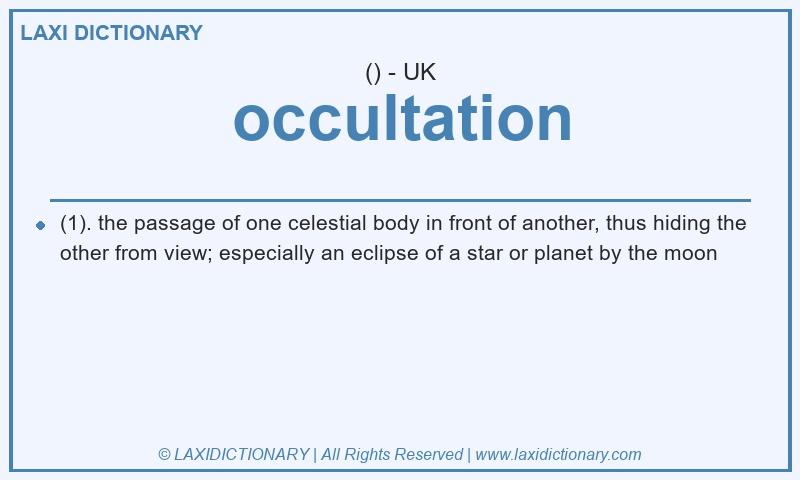 Definition occultation in British English