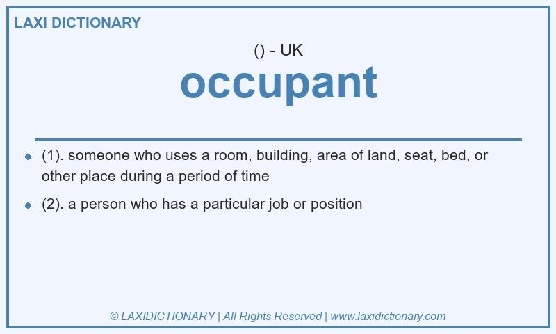 Definition occupant in British English
