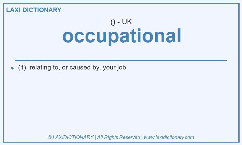 Definition occupational in British English