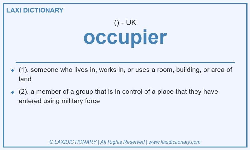 Definition occupier in British English