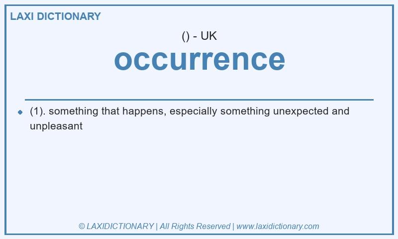 Definition occurrence in British English