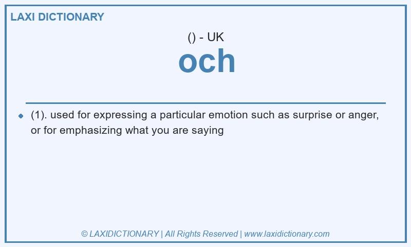 Definition och in British English