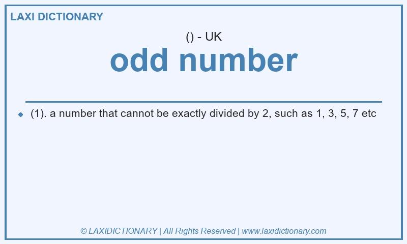 Definition odd number in British English