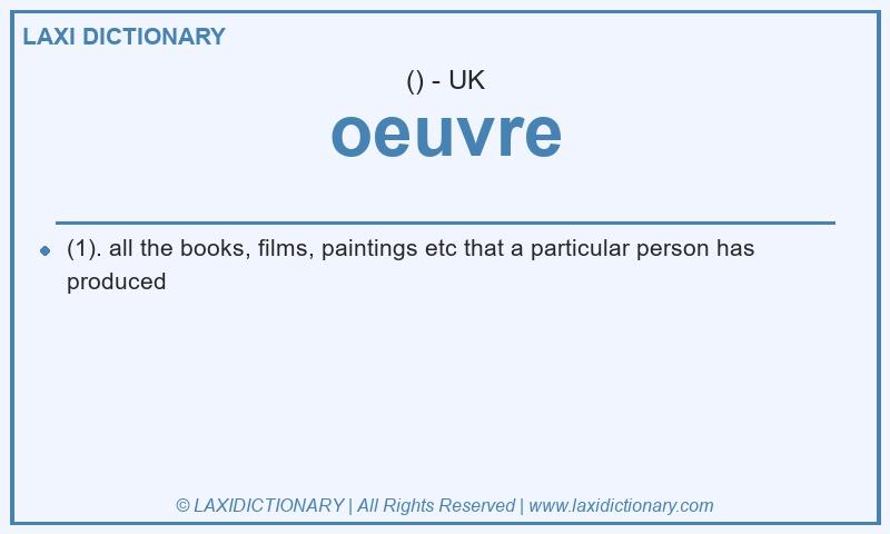 Definition oeuvre in British English