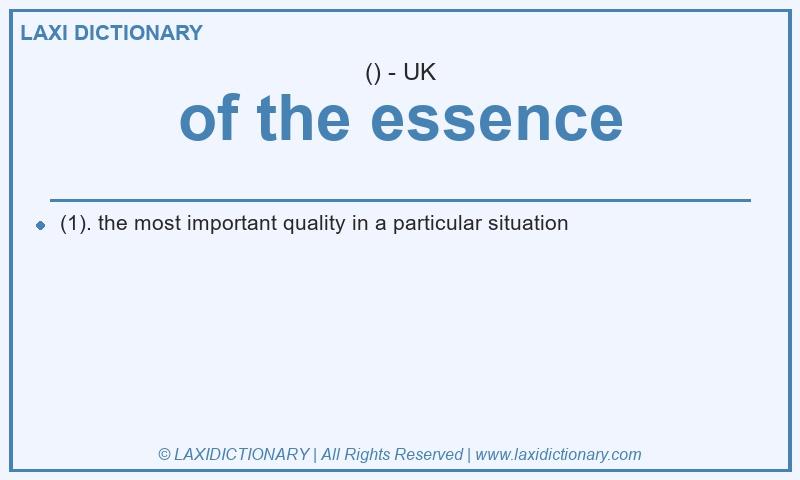 Definition of the essence in British English