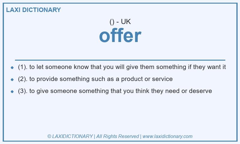 Definition offer in British English