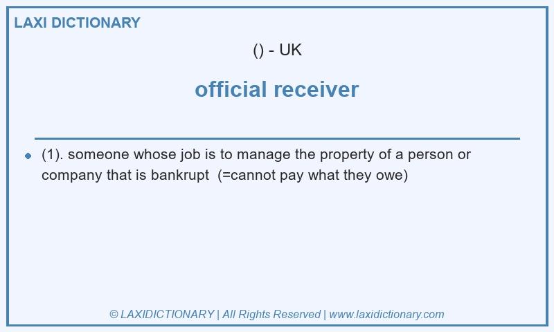 Definition official receiver in British English