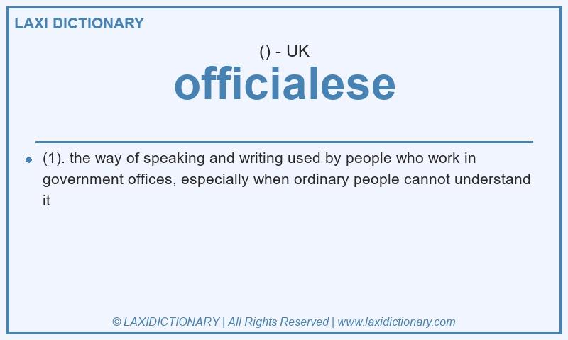 Definition officialese in British English
