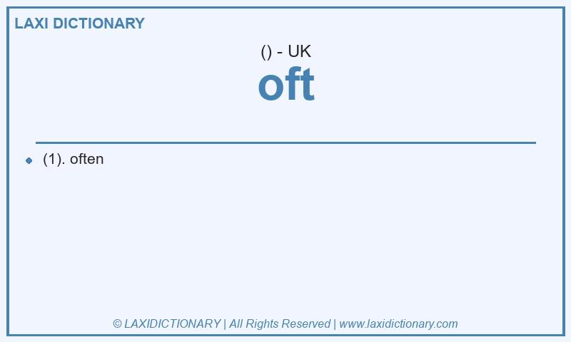 Definition oft in British English