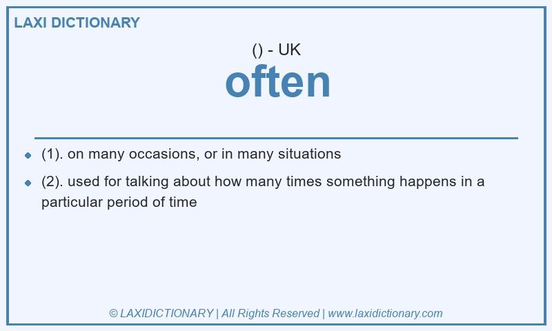 Definition often in British English