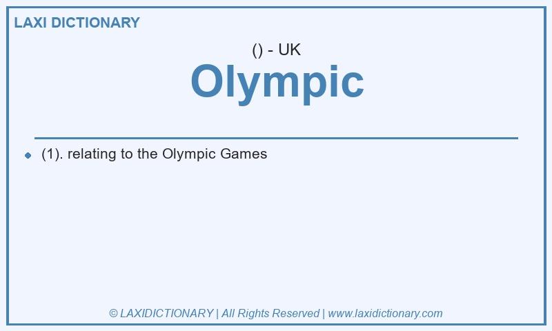 Definition Olympic in British English