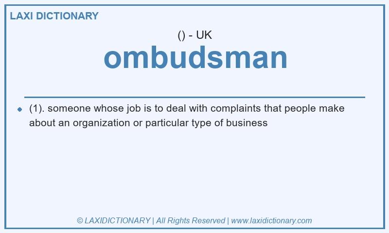 Definition ombudsman in British English