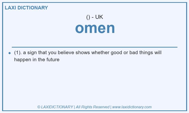 Definition omen in British English