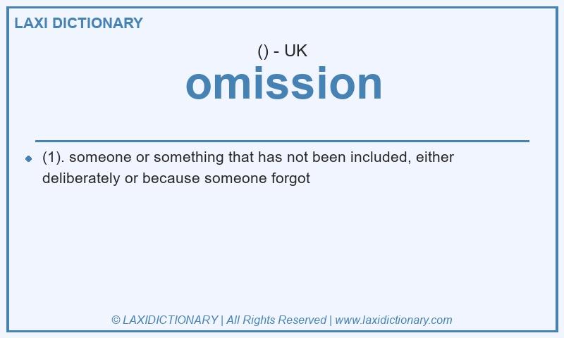 Definition omission in British English