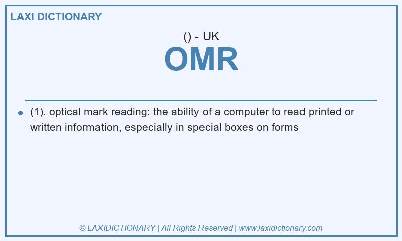 Definition OMR in British English