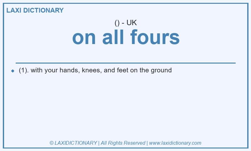 Definition on all fours in British English