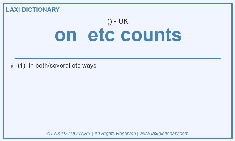Definition on etc counts in British English