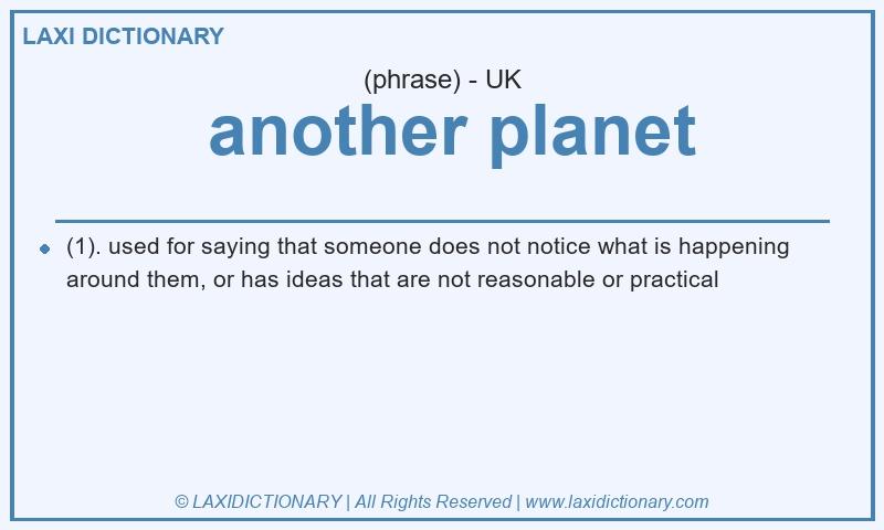 Definition  another planet in British English