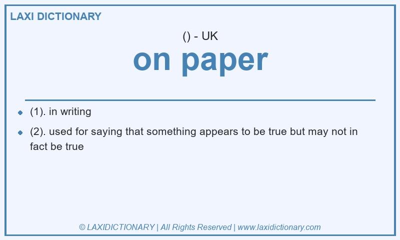 Definition on paper in British English