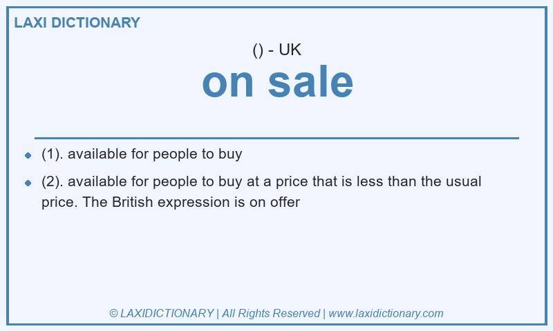 Definition on sale in British English
