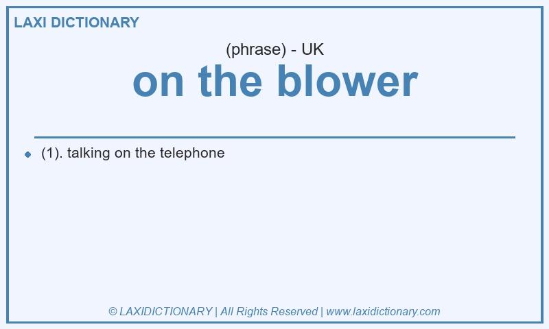 Definition on the blower in British English
