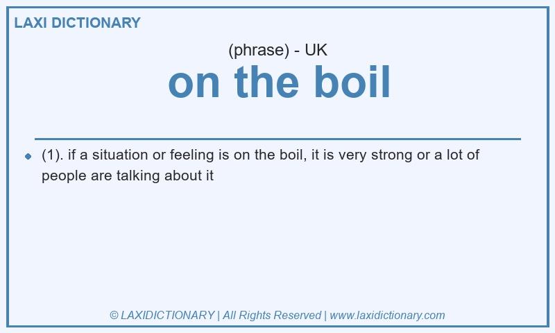 Definition on the boil in British English