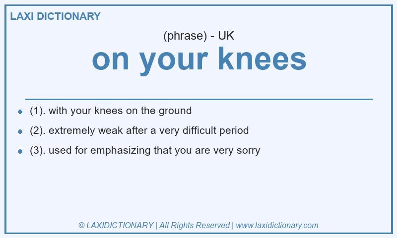 Definition on your knees in British English