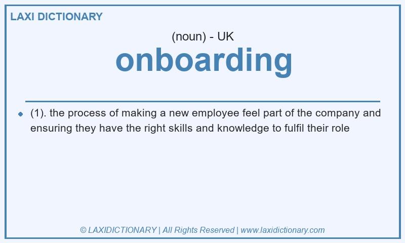 Definition onboarding in British English
