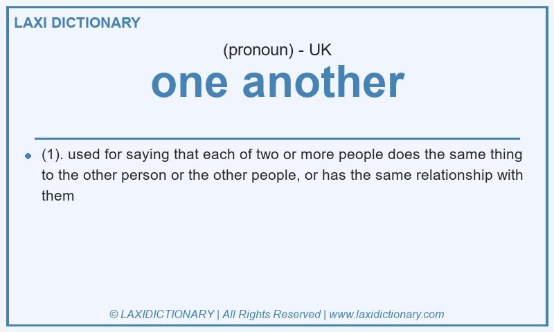 Definition one another in British English