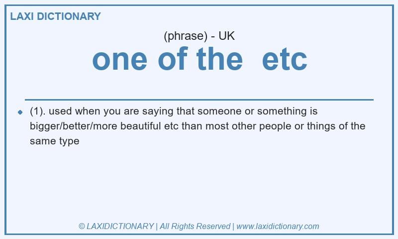 Definition one of the  etc in British English