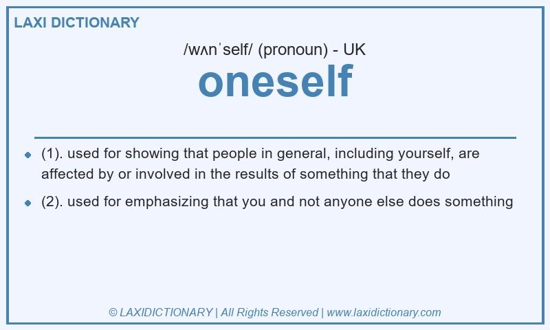 Definition oneself in British English