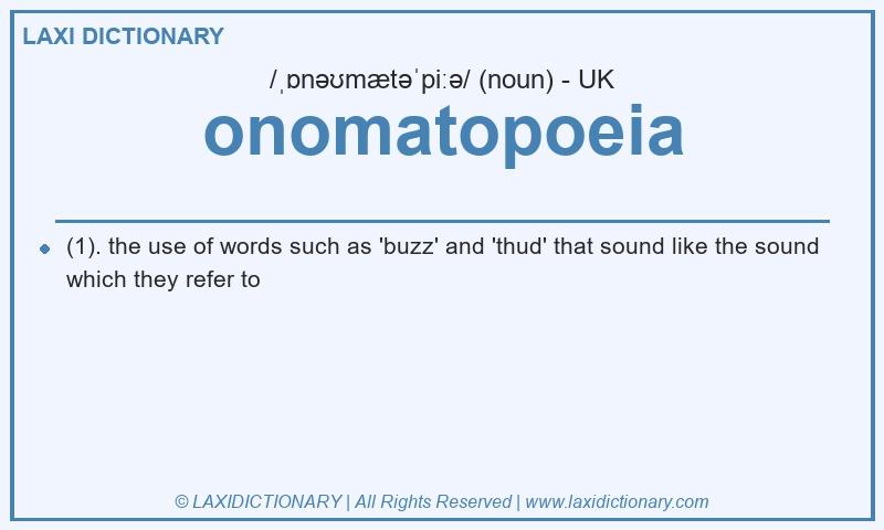 Definition onomatopoeia in British English