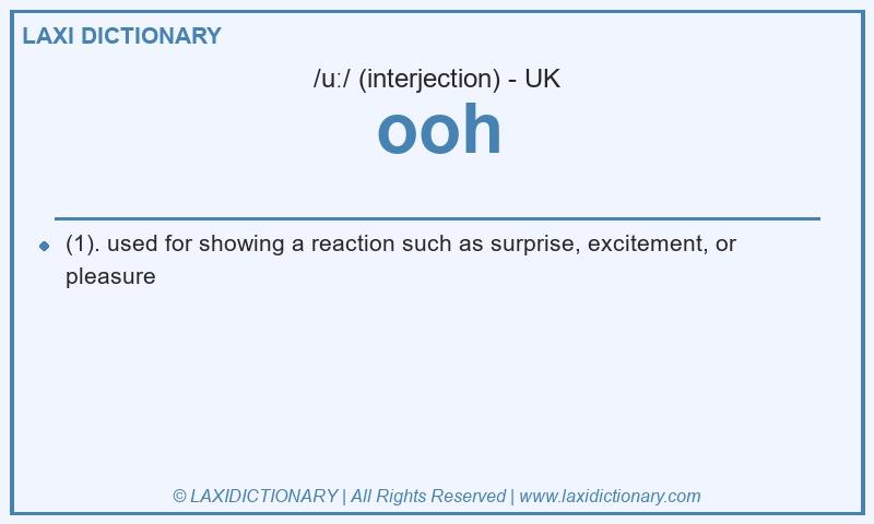 Definition ooh in British English