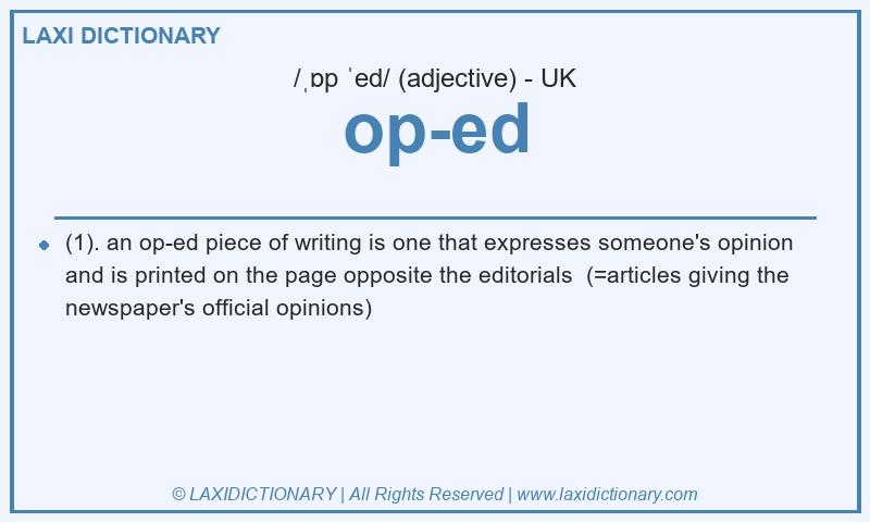 Definition op-ed in British English