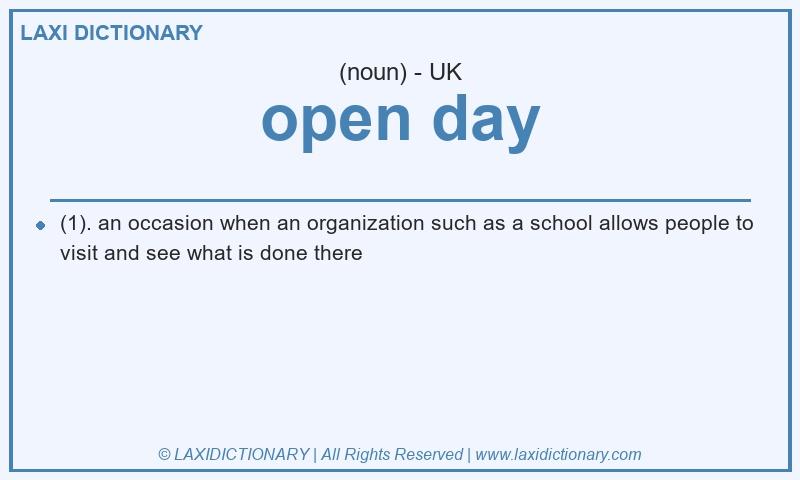 Definition open day in British English