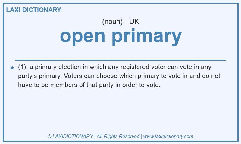 Definition open primary in British English