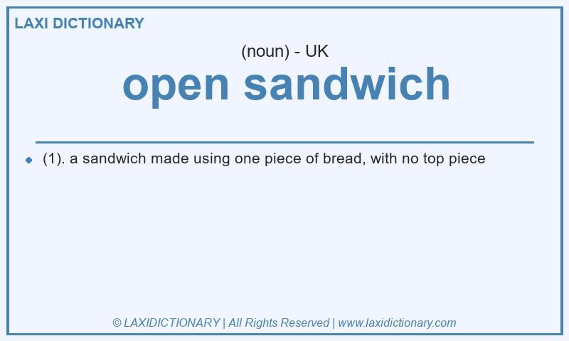 Definition open sandwich in British English