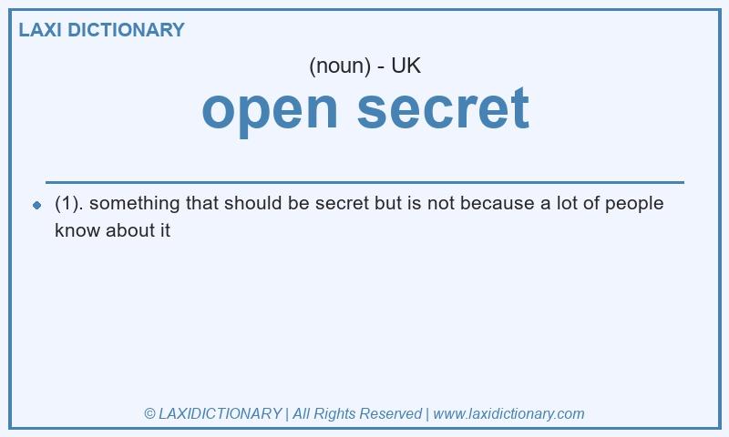 Definition open secret in British English