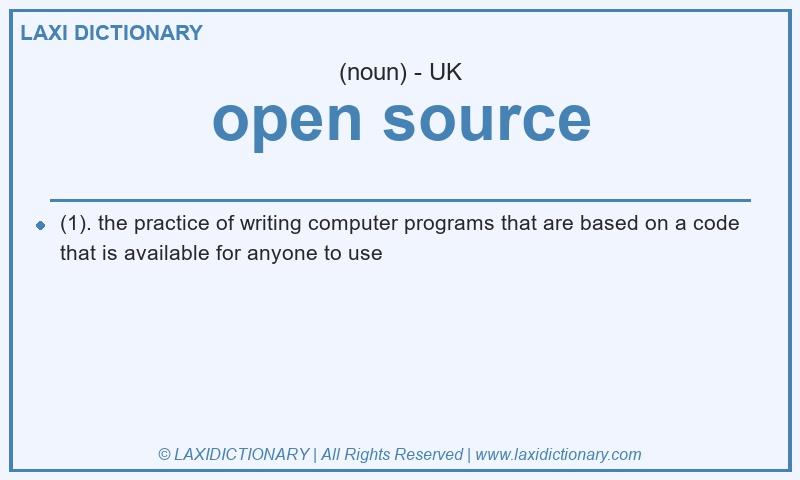 Definition open source in British English