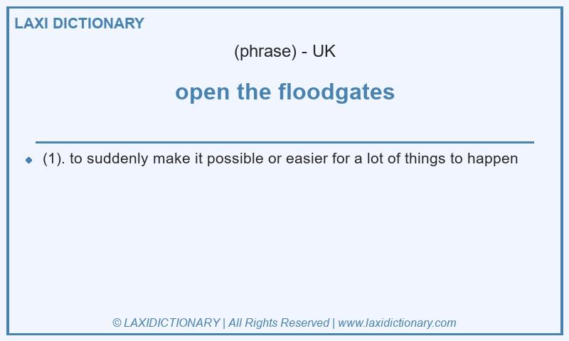 Definition open the floodgates in British English